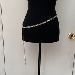 Vintage Rhinestones Chain Belt with Claw Closure